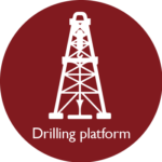 Drilling platform in red