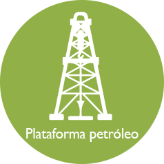 Plataforma petróleo en verde
