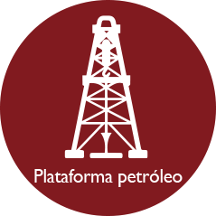 Plataforma petróleo en rojo