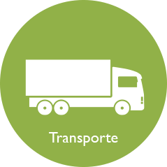 Transporte con camión en verde