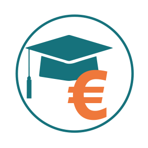 Icon Absolventenmütze und Eurozeichen